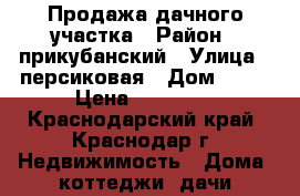 Продажа дачного участка › Район ­ прикубанский › Улица ­ персиковая › Дом ­ 31 › Цена ­ 16 000 - Краснодарский край, Краснодар г. Недвижимость » Дома, коттеджи, дачи продажа   . Краснодарский край,Краснодар г.